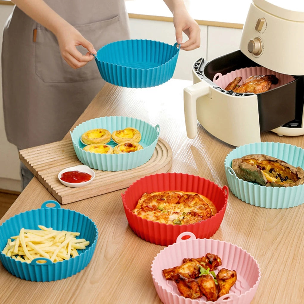 Air Fryer Silicone Pot Basket Accessories.Reusable Air Fryer Silicone  Liners UK